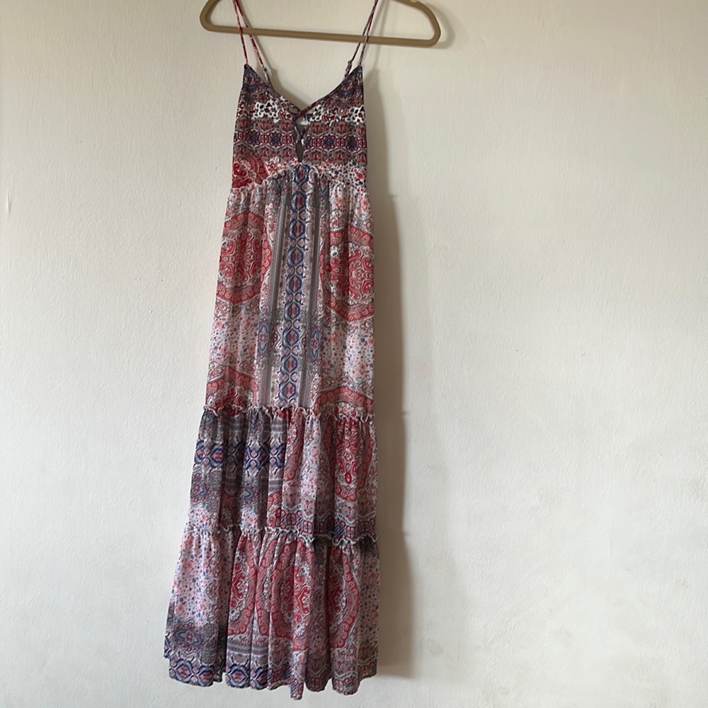 Living Doll Long Flowy Bohemian/Cottagecore Style Dress with Snug Bodice Maxi - Picture 9 of 11